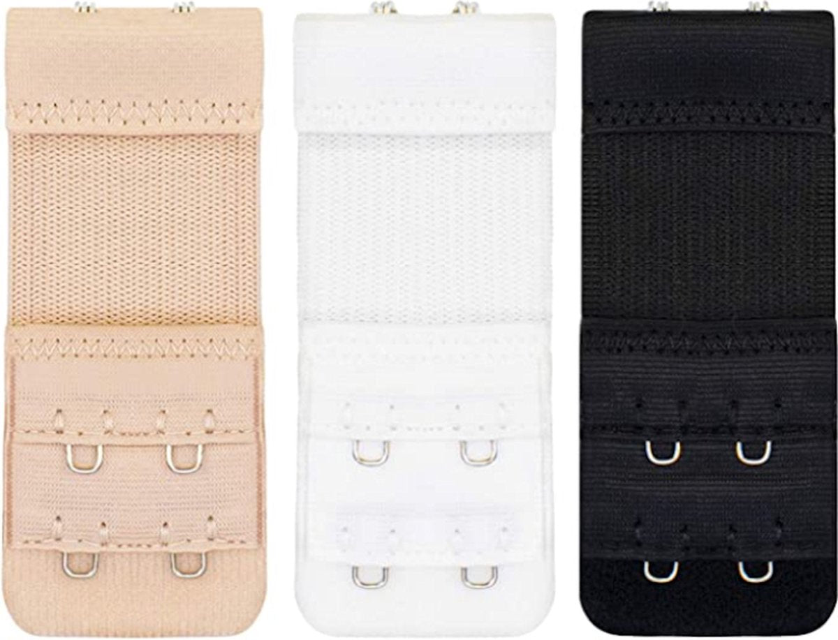 Rallonges pour soutien-gorge 2, 3 et 4 à crochets - 15 pièces - Noir, blanc et beige