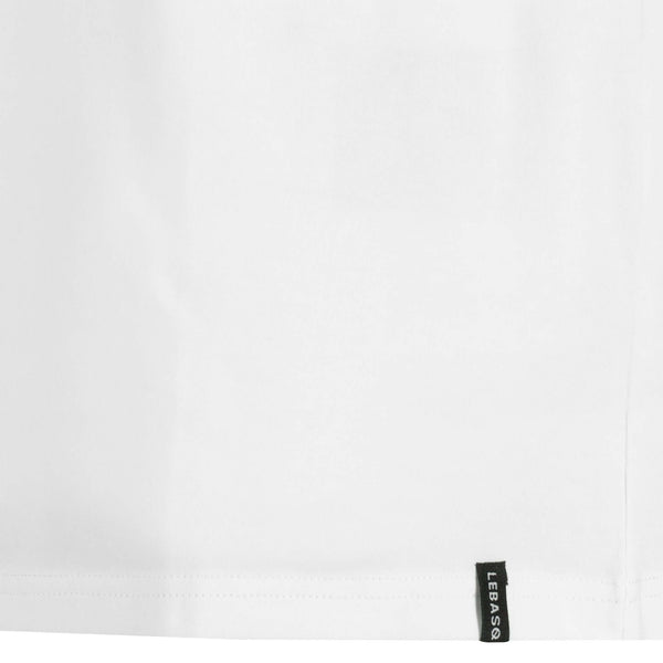 3x LebasQ Fit T-Shirt - Col en V Regular Fit - Blanc - Taille L - 180 g/m² - 95% coton BCI