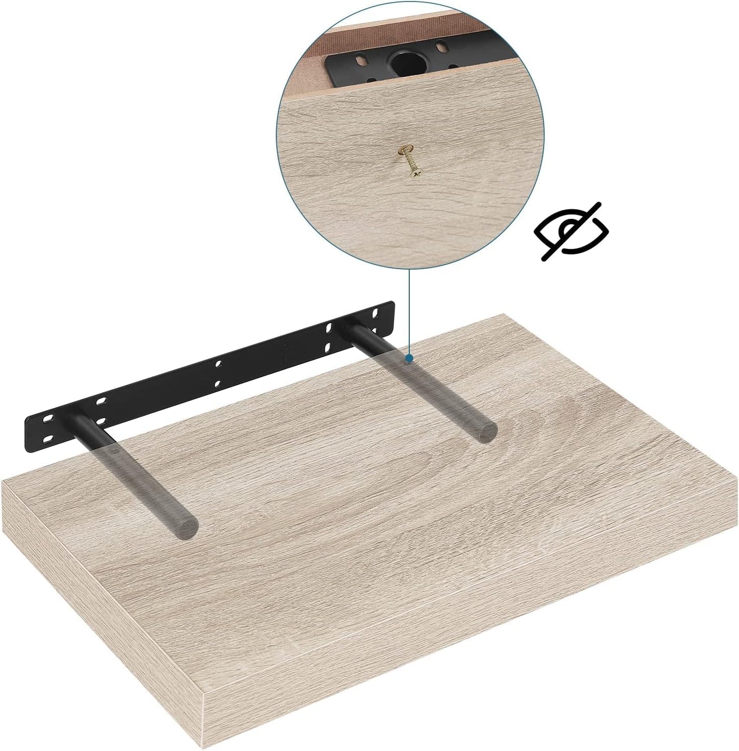 EUGAD 0083QJ étagère murale - étagère murale flottante - 40 cm - Chêne Sonoma - MDF