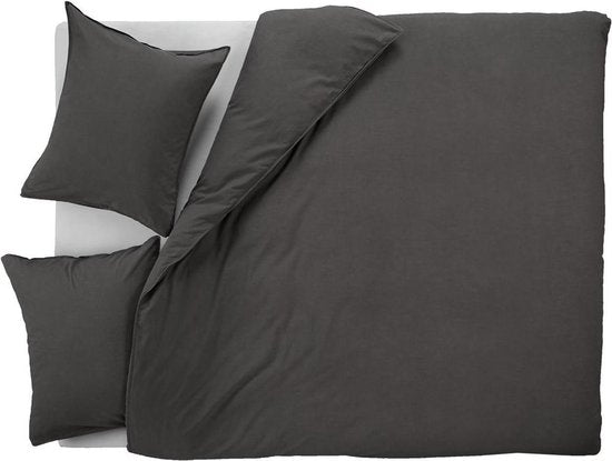 vtwonen Natural Stone housse de couette - Lits-Jumeaux XL - 260x200/220 - Anthracite