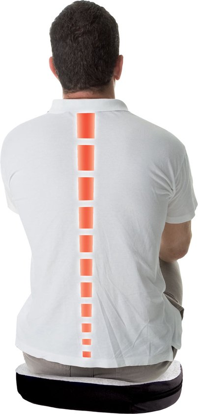 Coussin de siège Dualuxe avec gel pour le soutien de la posture - Confortable pour le dos et le bassin - Prévient les plaintes - Caoutchouc en mousse - Noir/Beige