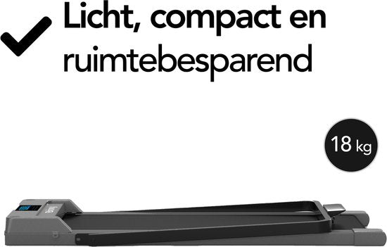 Brixy Treadmill - 1-10km/h - Tapis de marche - Affichage LED et télécommande - Bluetooth - App - Tapis de marche - Anthracite