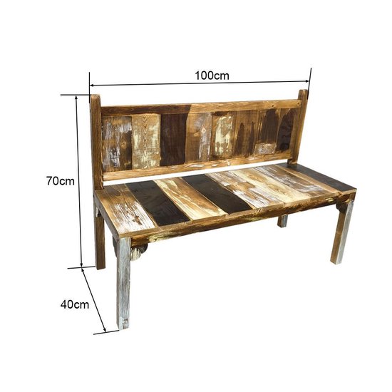 banc d'enfant jardin Scrapie recyclé scrapwood scrapwood design style 100 cm de large
