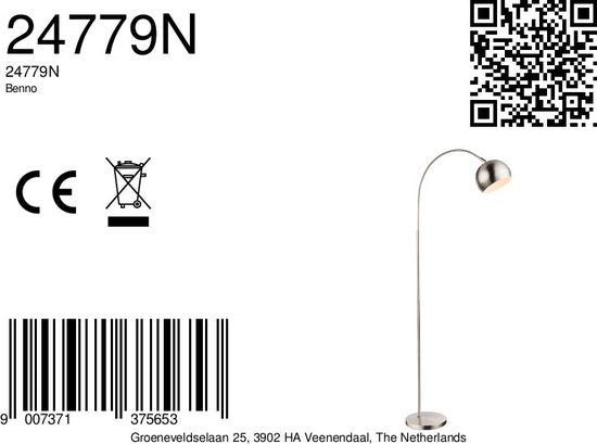 Globo lampadaire Benno - chrome - métal - 24779N