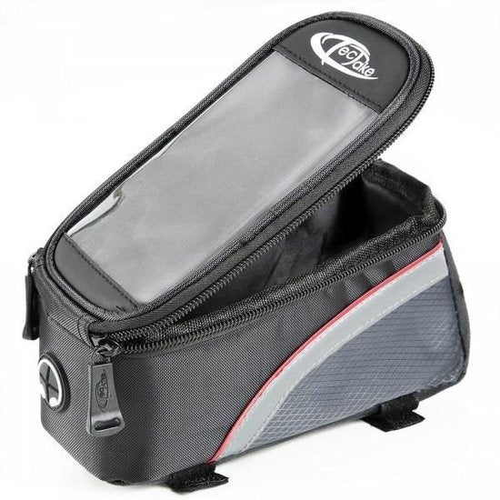 TecTake - Sacoche de vélo pour smartphone etc. noir rouge M 401608