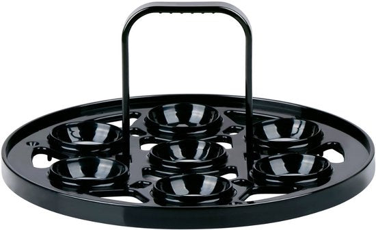 Cuiseur à œufs électrique Alpina 400 W – Cuiseur à œufs avec minuterie pour 7 œufs – Cuiseur à œufs avec gobelet doseur et pic – En acier inoxydable avec support à œufs amovible – Couvercle transparent
