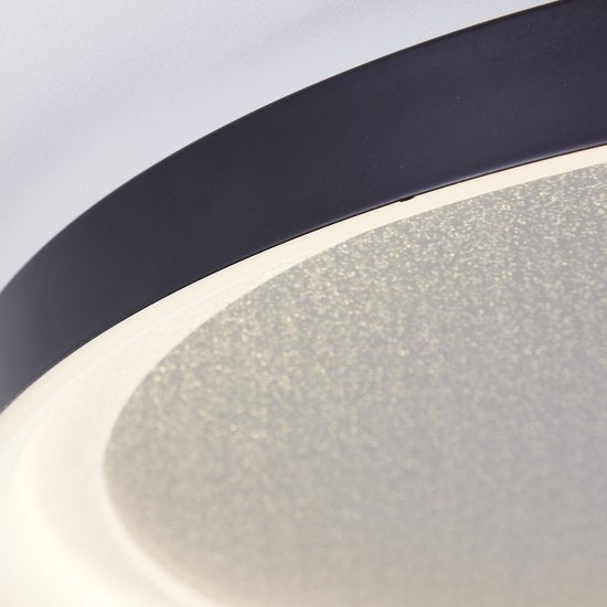 Brilliant Quito - Plafonnier - LED 30W - 42cm - Design noir - Effet pailleté - Dim à 3 niveaux