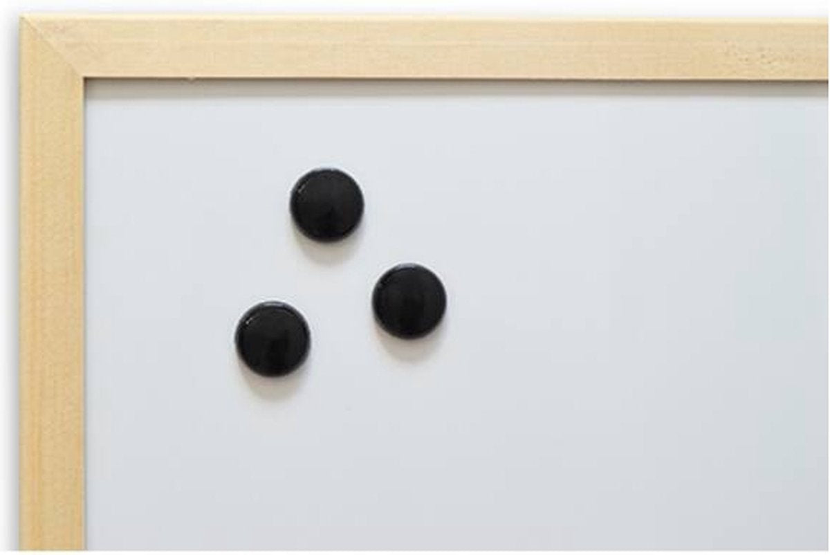 Tableau blanc - Cadre en bois 60 x 80 cm - avec marqueur et aimants