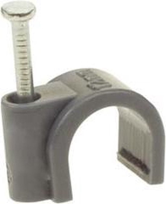 CLIP DE CÂBLE ROND, GRIS, 8mm (100pcs/boîte) (CFCR8G)