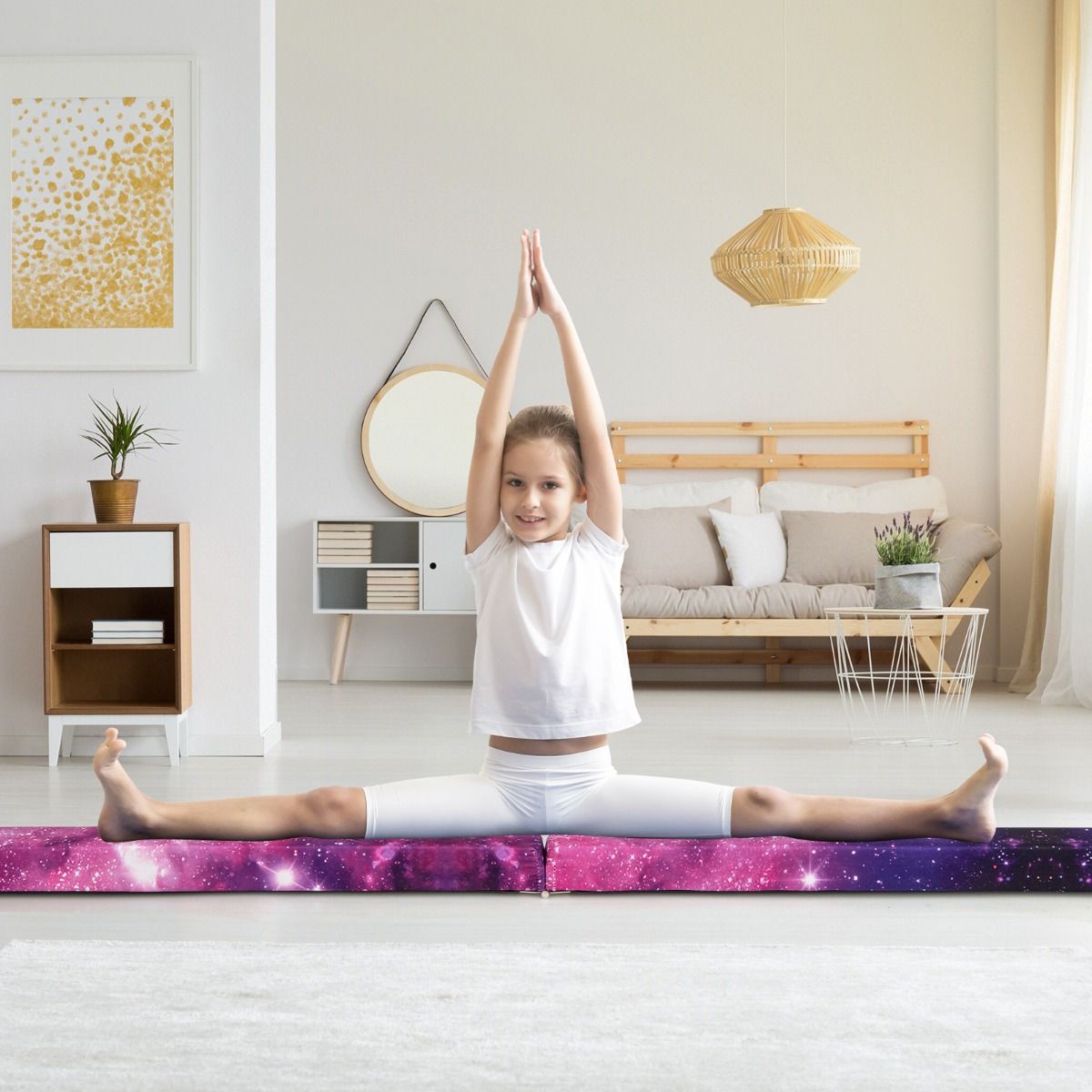 Barre d'équilibre pliable Coast - Barre de gymnastique en mousse - Antidérapante - Dimensions : 270 x 10 x 7,5 cm