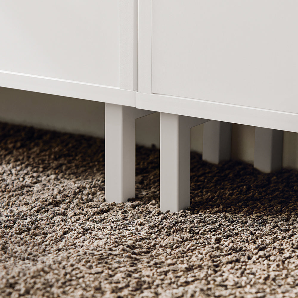 SoBuy FSR151-H-W Armoire à chaussures avec 3 volets, buffet à chaussures, étagère à chaussures, boîte à chaussures, armoire de couloir, armoire de rangement pour chaussures