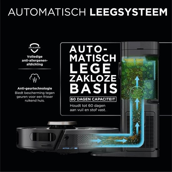 Robot aspirateur Shark PowerDetect avec station de vidange/chargement - Navigation laser complète à 360° - Avec application et technologie anti-odeurs - Pour animaux domestiques - RV2820VEEU