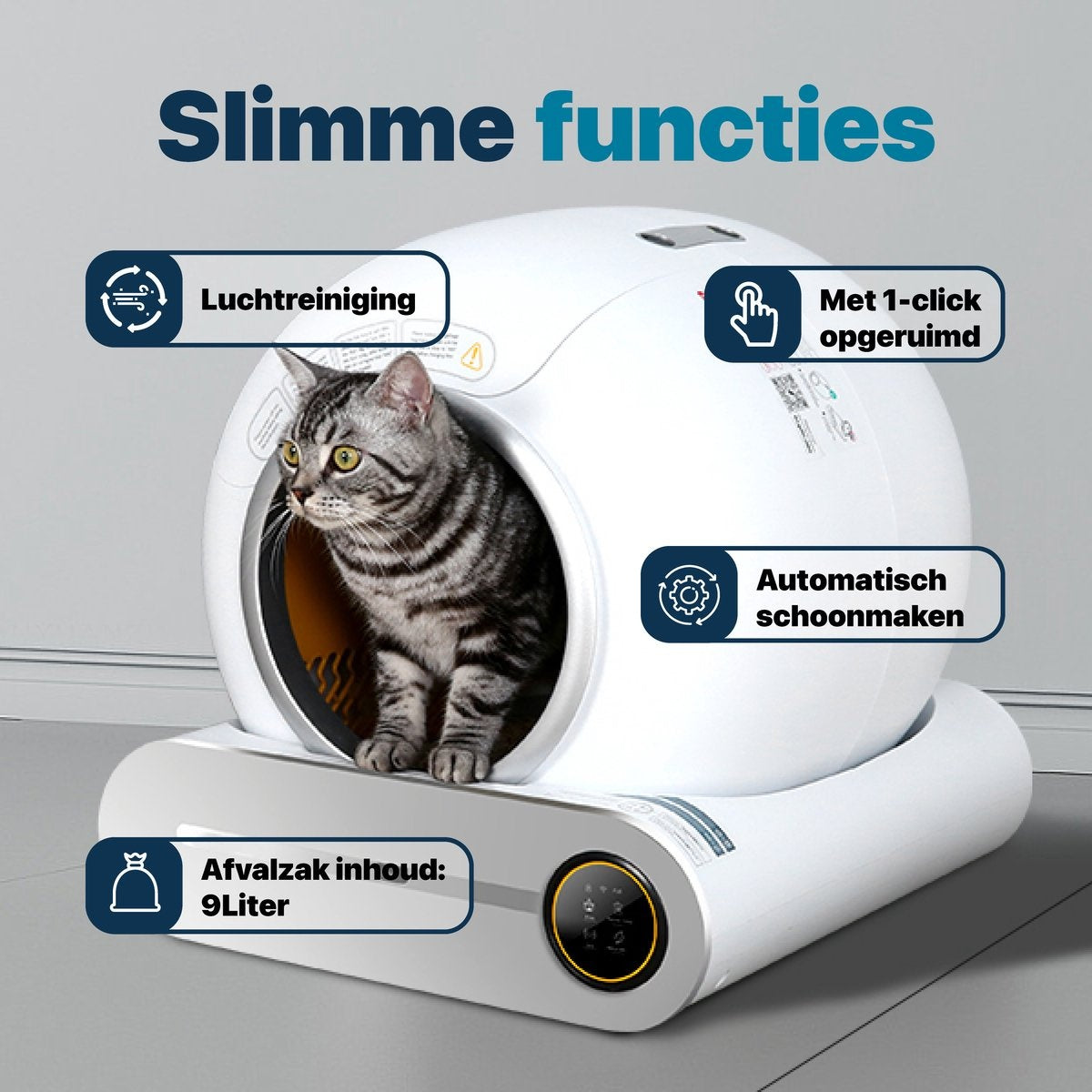 BOME Bac à litière automatique - Bac à litière autonettoyant - Avec application et écran tactile - 65L - Rose