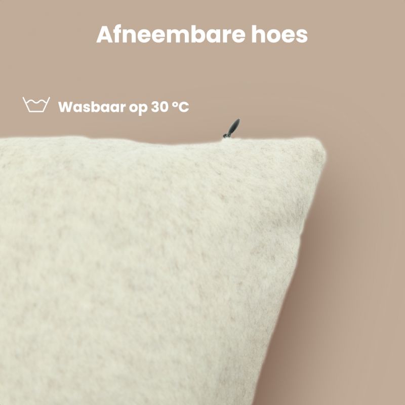 Auronic Heat Pillow Classic - oreiller électrique infrarouge sans fil et rechargeable - 45x45 cm - taupe