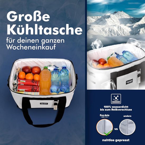 Sac isotherme pliable Five Dots - 30L - 26 x 41 x 31 cm - Gris