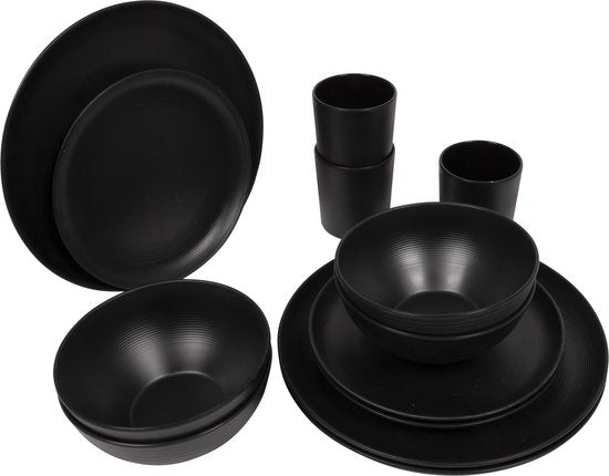 Bo-Camp - Industrial - Service de table - Orville - 16 pièces - Noir