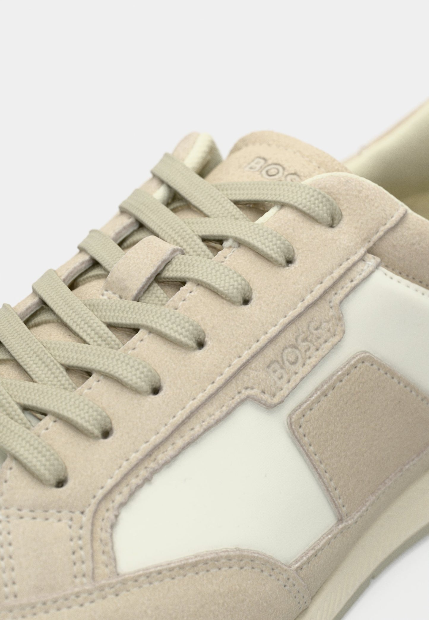 Baskets BOSS NITAN – Cuir et tissu – Beige clair