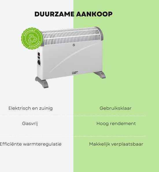 Radiateur électrique TCT-2000 - Plein Air - 750/1500/2000W - Thermostat réglable - Blanc