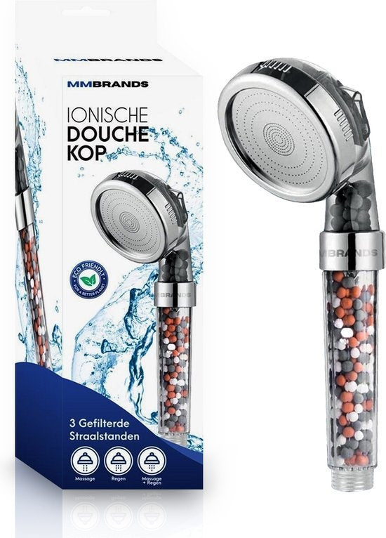 Tête de douche à économie d'eau - MM Brands - Tête de douche ionique - Douchette à main haute pression avec filtre - Douche de pluie
