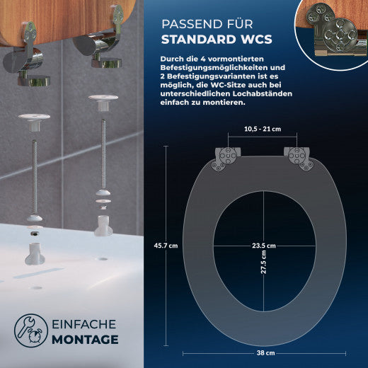 Wc bril - Deksel Sluitingsmechanisme Toiletzitting - MDF Hout