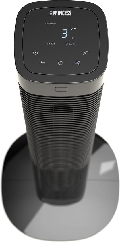Ventilateur colonne intelligent 80 cm – Application et télécommande – Minuterie – Économe en énergie – Princess 358230 – Noir