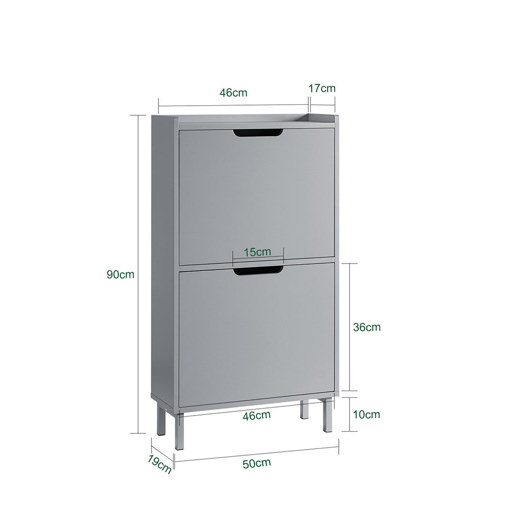 SoBuy FSR151-HG Armoire à chaussures avec 3 volets, buffet à chaussures, étagère à chaussures, boîte à chaussures, armoire de couloir, armoire de rangement pour chaussures