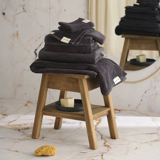 Sundays Cinderella Serviettes de toilette - Serviettes de toilette - Lot de 2 - 30x50cm - Anthracite