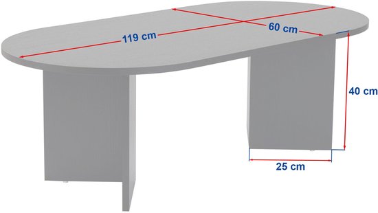 Table basse en bois « Sand » - 60 x 119 x 40 cm - Pin de l'Atlantique