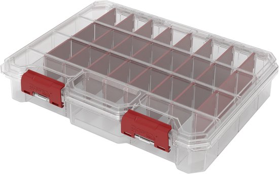 QBRICK SYSTEM Organizer Compact Set 1 B – 4 pièces – Boîtes de rangement avec compartiments - Transparentes
