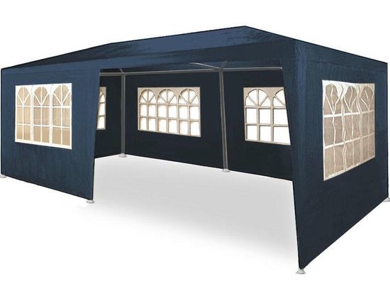 Tente de Réception 3x6m - Casaria - Pavillon Rimini - Protection UV - Surface 18m² - Bleu