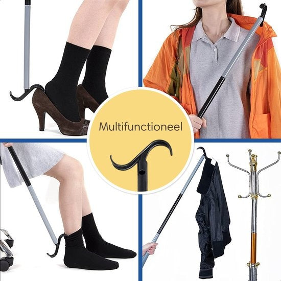 Chausse-pied Safe Life long - 3 longueurs - Comprend un bâton de pansement et une chaussette - Fonction 3 en 1