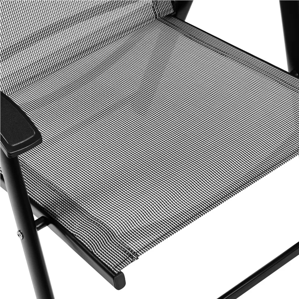 Yaheetech, lot de 2 chaises de jardin - Gris - Chaises de jardin pliantes avec dossier haut et accoudoirs