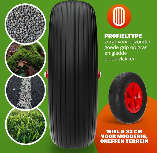 Brouette Gardebruk 80 litres - Capacité de charge 100 kg - Silver