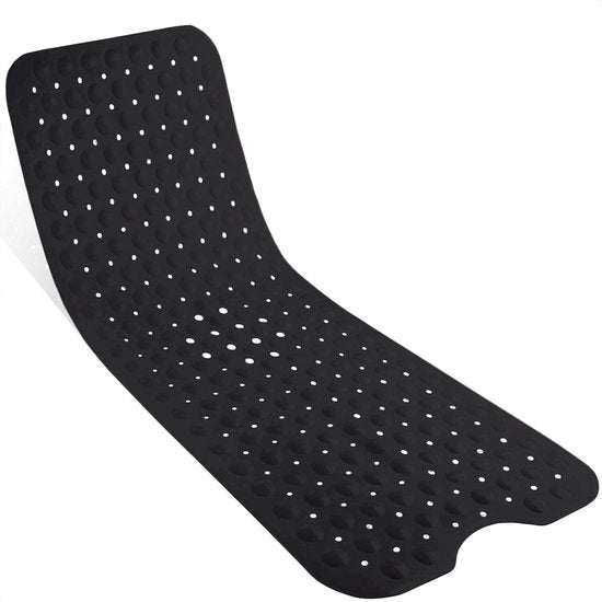 Tapis de bain Avalo / Tapis de douche antidérapant - 100x40CM - Noir - Avec ventouses - Tapis de douche antidérapant pour douche - Tapis de bain