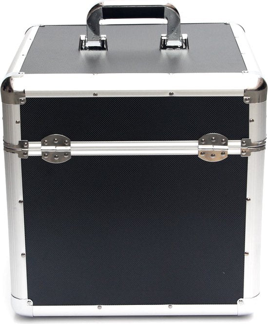 Mallette vinyle Mallette LP pour 70 à 100 disques verrouillable aluminium noir