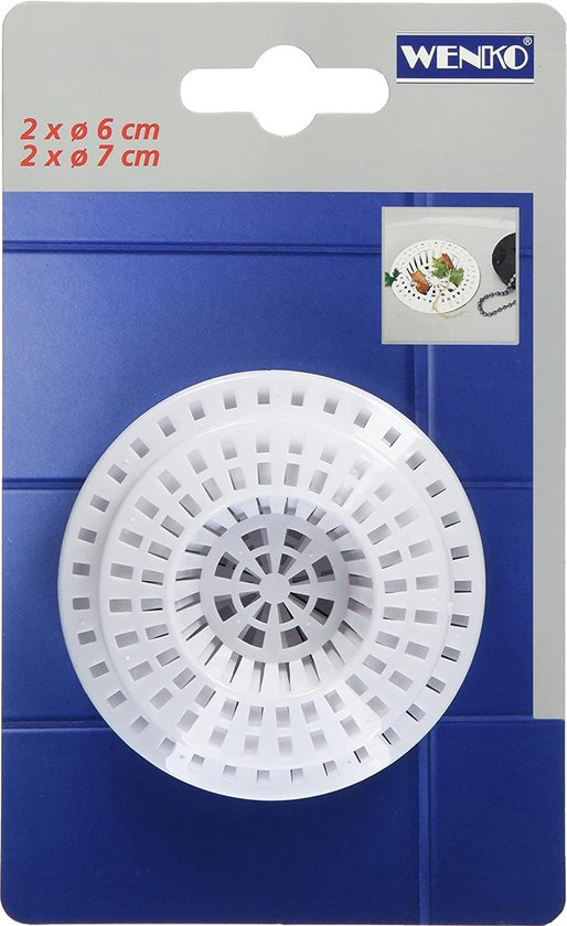 Wenko Passoire pour gouttière 6/7 cm, en plastique blanc, lot de 4