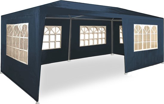 Tente de Réception 3x6m - Casaria - Pavillon Rimini - Protection UV - Surface 18m² - Bleu