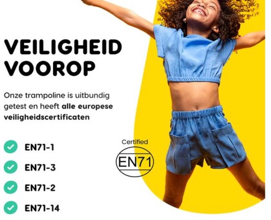 Hudora 65711 - Trampoline pour enfants avec filet de sécurité - 140 cm - Résistant à l'eau et aux UV - Cadre robuste