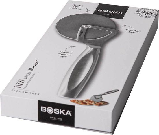 Boska Coupe-pizza Monaco+ - Rouleau à pizza - acier inoxydable - Coupe-pizza ergonomique - Boîte cadeau - Idées cadeaux pour hommes - Ustensiles de cuisine - Accessoires de cuisine - Garantie à vie