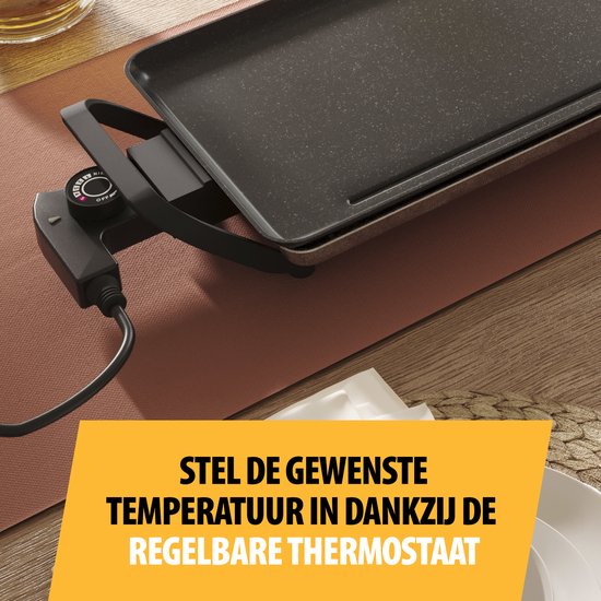 Plaque de cuisson Tristar - BP-2669 - 1 800 W - Gourmet, plaque de grill XL 90 x 23 cm - 8 à 10 personnes