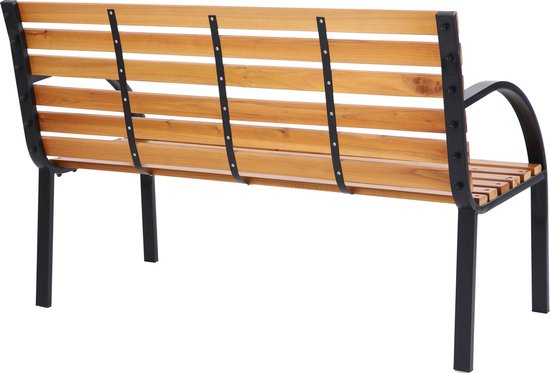 Banc de jardin AXI Otis en bois avec structure en acier noir mat – Bois de cèdre - 122 x 60 x 83 cm – Banc d'extérieur pour deux personnes