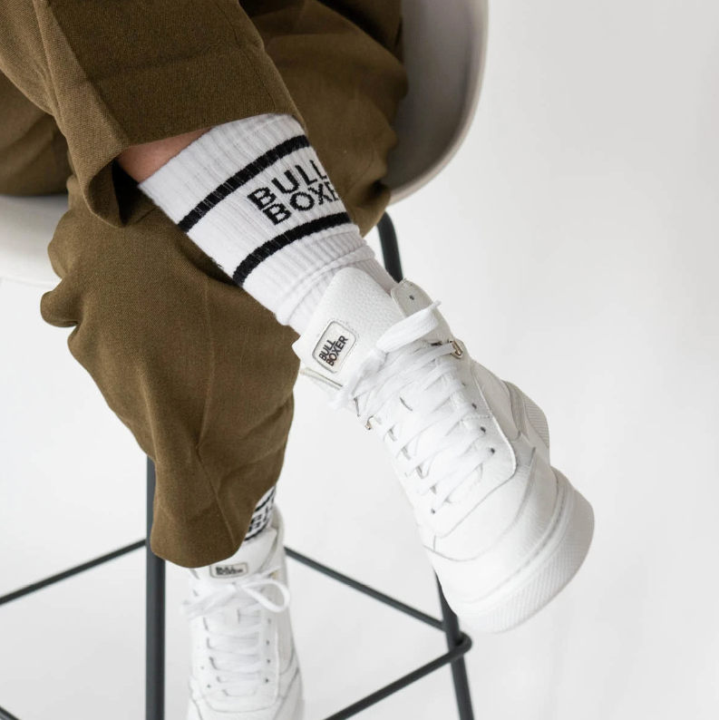 Chaussettes Bullboxer pour hommes - Lot de 2 - Taille 35-38 - 75 % coton - Blanc