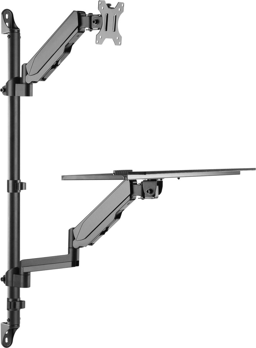 Poste de travail assis-debout - Support mural - Support de moniteur - Support mural pour clavier - Poste de travail
