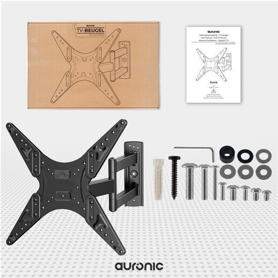 Support TV - Auronic - Rotatif et inclinable - 26 à 55 pouces - jusqu'à 30 KG - Noir
