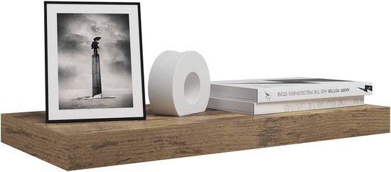 étagère flottante, étagère murale, flottante, étagère murale, étagère, étagère en bois pour livres, photos, décoration, 25 x 23 x 3.8 cm, marron vintage RG9365hov