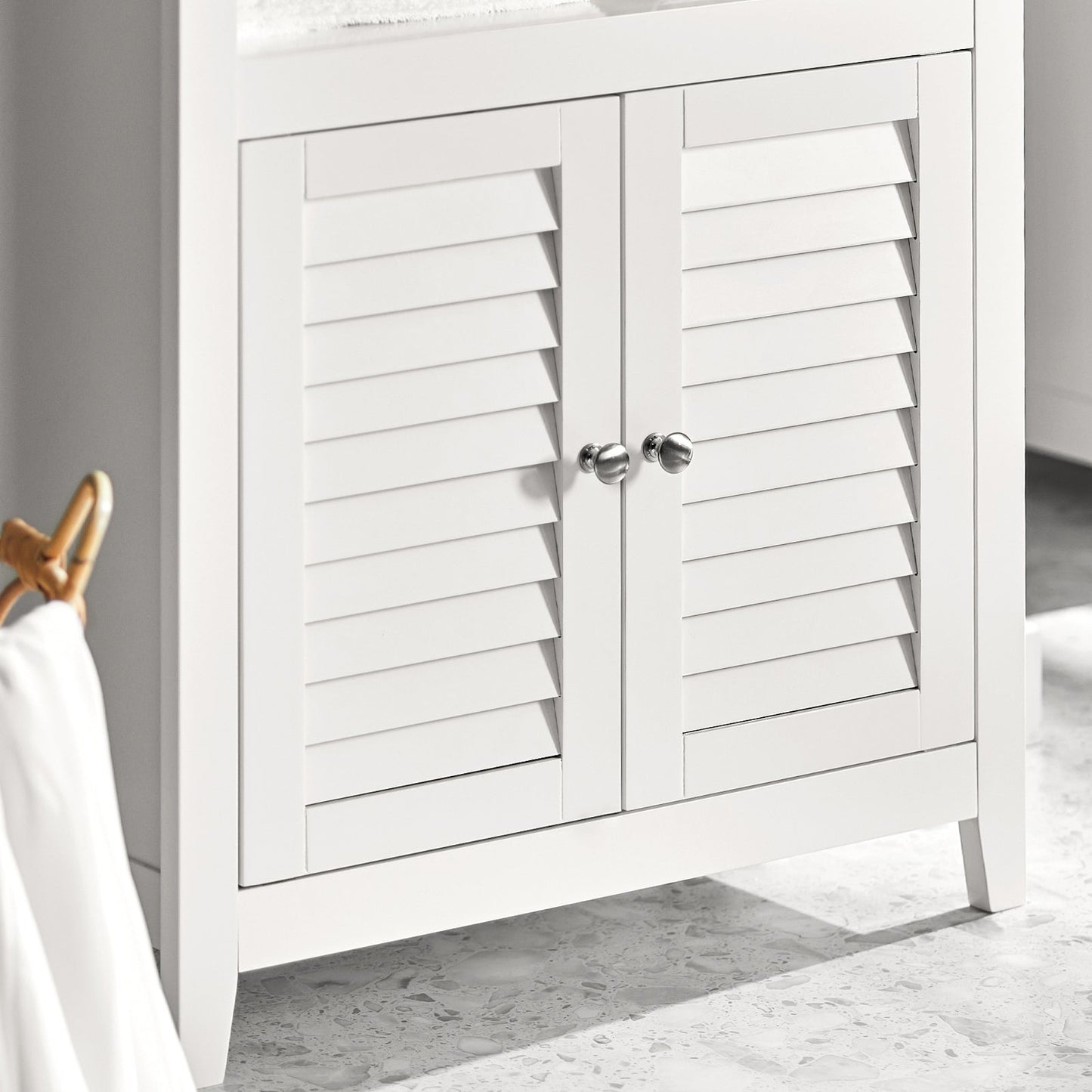 SoBuy BZR13-W Armoire de toilette - 2 étagères et 2 portes - 60 x 90 x 26 cm - Blanc