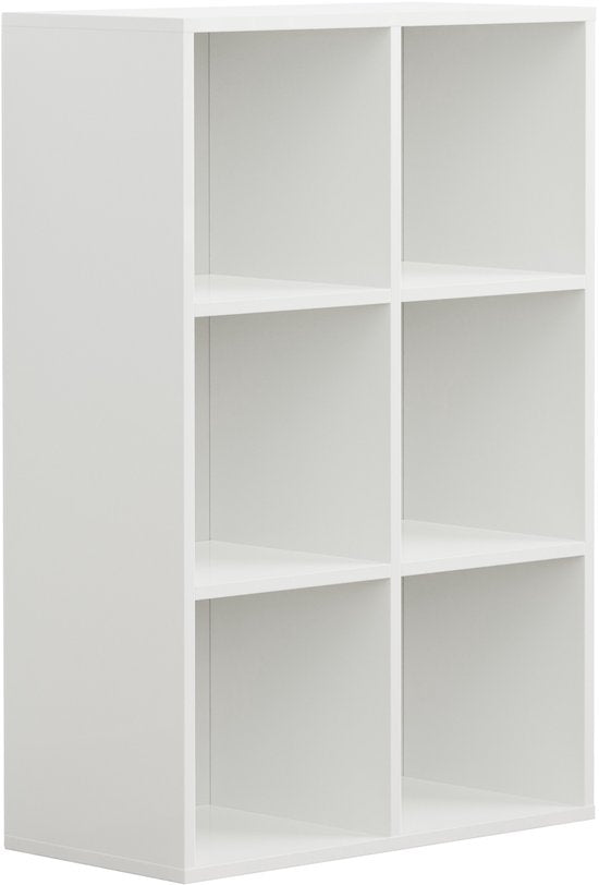VDD - Etagère avec 3 boîtes de rangement - Armoire murale - Etagère blanche - Etagère - Armoire murale - Armoires murales Living room - 6 étagères - Blanc