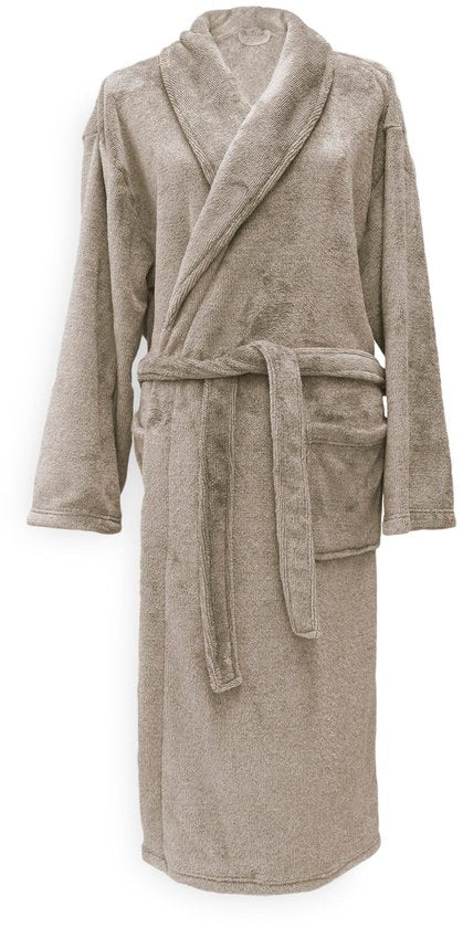 Zohome Peignoir Cara - Peignoir pour femmes et hommes - M - Manteau du matin - Convient pour le sauna - Taupe