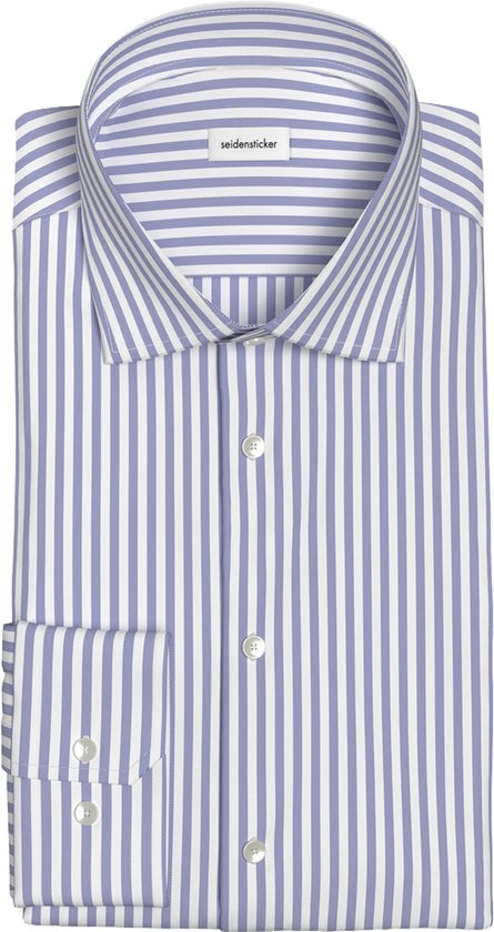 Chemise à coupe régulière Seidensticker, popeline, bleue à rayures