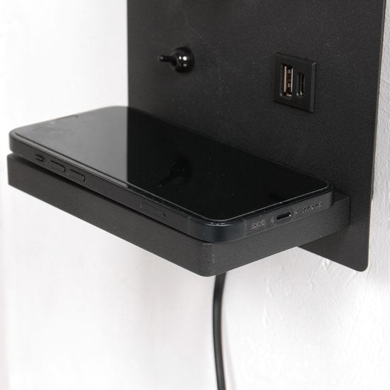 Mexlite applique Upround - noir - métal - 3654ZW